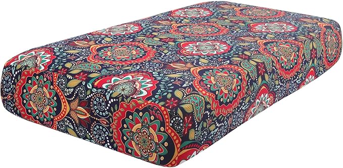 hyha Printed Couch Cushion Covers, Floral Cushion Covers, Magic Sofa Covers Washable, Stretch Couch Covers for 2 Cushion, Pattern Sofa Slipcovers(Medium, Mandala Floral)