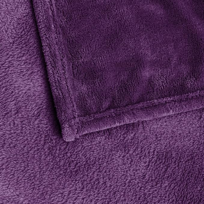 BEDELITE Fleece Blanket King Size Blankets for Bed, Luxury Plush Cozy Fuzzy Blanket 108x90 inches, Super Soft Warm Lightweight Throw Blanket All Seasons Suitable, Purple