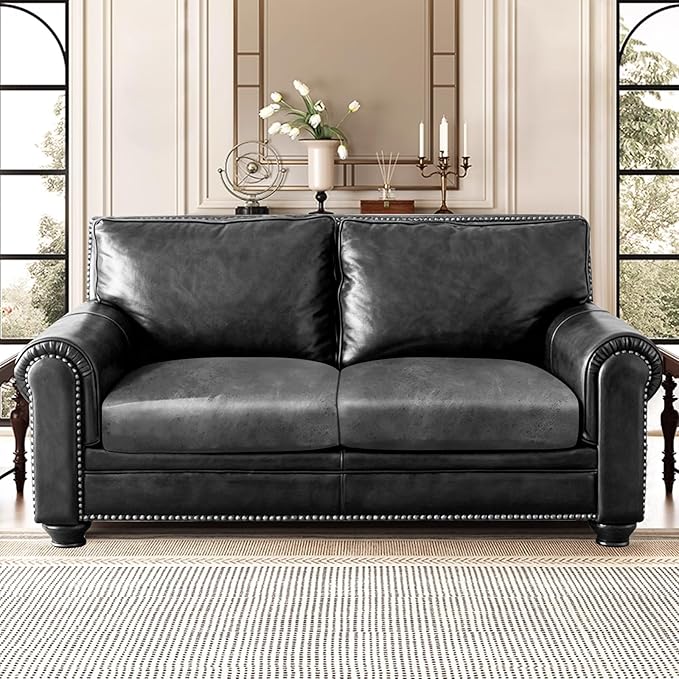 Leather Look Couch Cushion Covers Sofa Seat Slipcovers Sets Couches Furniture Protector for Sectional Armchair Loveseat Pets Kids Stretch Spandex Fabric (2 Cushion Loveseat, Light Grey)