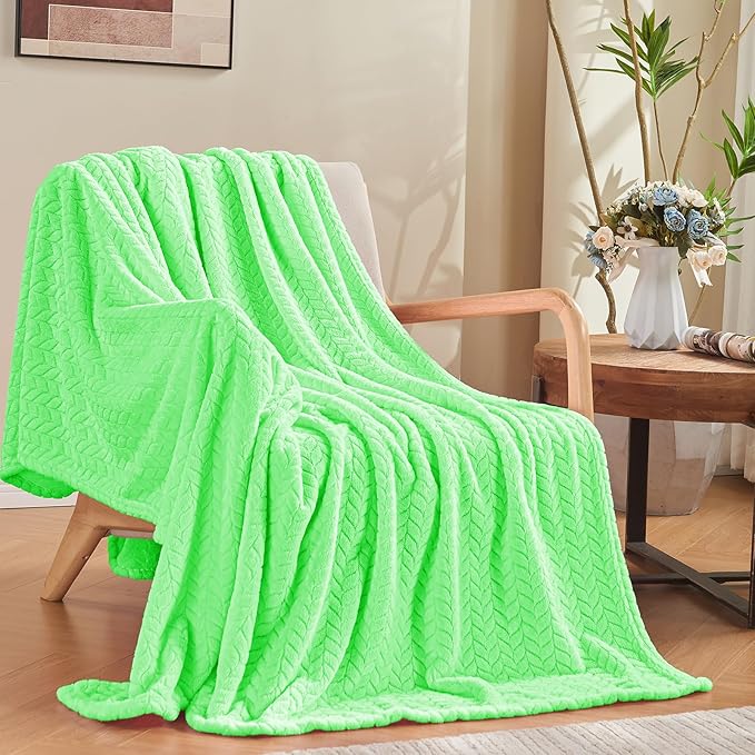 inhand Mint Green Fleece Throw Blanket for Couch, Super Soft Flannel Blanket, Lightweight Fuzzy Blankets Sofa Bed Office, Washable Cozy Plush Fleece Blankets&Throw for All Season(50x60 Inches)