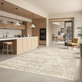 6x9 Rug for Living Room,Soft Low Pile Indoor Washable Rugs for Bedroom, Non-Slip Backing Vintage Large Area Rug, Printed Abstract Carpet(6'x9', Beige/Ivory)