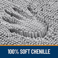 Bath Rugs, 59 x 20 Inch Grey Chenille Bath Mat with Rubber Backing