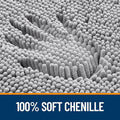 Bath Rugs, 45x27 Grey Chenille Absorbent Bath Mat with Rubber Backing