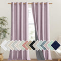 NICETOWN Pink Vintage Linen 100% Blackout Curtains for Living Room, Thermal Insulated Curtains 102" Long, Noise Reducing Window Treatment Drapes for Hall Room, 52" Wide Per Panel, Set of 2