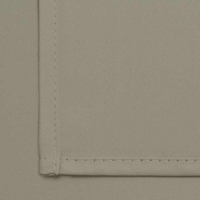Yakamok Premium Room Darkening Thermal Insulated Curtains for Bedroom/Living Room - Classic Grommet Top (2 Panels, Taupe, 42 Inch by 63 Inch)