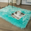 Ashler faux fur rug, Fluffy Shaggy Area Rug Ultra Soft 2 x 2.9 Feet Rectangle Fur Rug Turquoise Fuzzy Rug Machine Washable Shag Rug, Nursery Decor Throw Rugs for Bedroom, kids room, Living Room