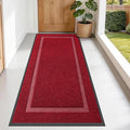 OLANLY Front Door Mat Indoor Outdoor Entrance, Waterproof All-Season, All-Weather Doormat, Sturdy Natural Rubber, Fade Resistant, Low Profile, Easy Clean Patio Porch Entryway Mat, 71x34, Wine Red