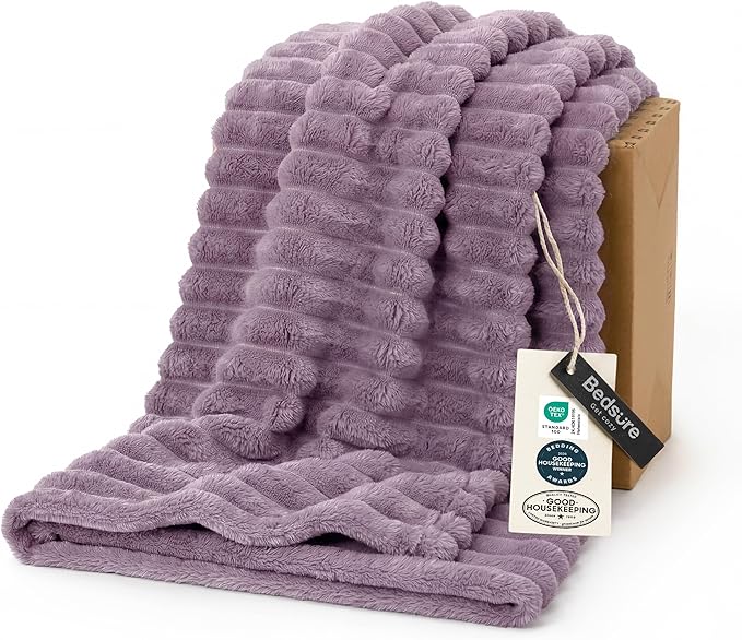 Bedsure GentleSoft Light Purple Fleece Blanket for Couch - Super Soft Cozy Twin Blankets for Women, Cute Small Blanket for Girls, 60x80 Inches