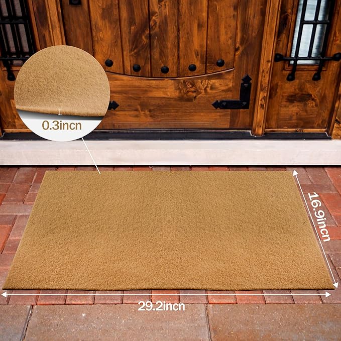 4 Pack Blank Door Mats, 30x17 Inch Artificial Coir Door Mats Outdoor for Crafting, Plain Door Mat for Painting, Welcome Mat for Indoor/Outdoor Use, Front Porch, Entryway, Non-Slip Rubber Backing