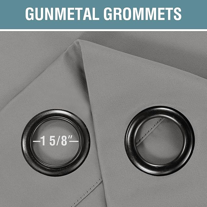 H.VERSAILTEX Blackout Patio Curtains 100 x 96 Inches for Sliding Door Extral Wide Blackout Curtain Panels Thermal Insulated Room Divider - Grommet Top, 8' Tall by 8.5' Wide - Dove Grey