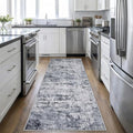 2.6'x8' Runner Rug Washable Rug;Modern Abstract Soft Thin Runner Rug Grey