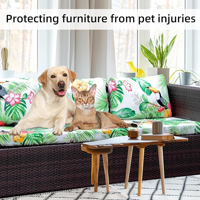 8Pcs Stretch Patio Cushion Covers,Outdoor Couch Covers Replacement,Outdoor Couch & Sofa Slipcovers,for Patio Furniture Cushion Covers,Washable Reusable urniture Protector(Pelican,8PCS)