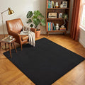 Amearea 4x4 Square Area Rugs for Bedroom Living Room, Modern Black Thickened Memory Foam Rug, Fluffy Indoor Washable Rug Non Slip Minimalist Carpet for Entryway Kids Boys Girls Dorm Nursery Room Decor