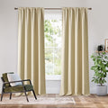 RYB HOME Bedroom Blackout Curtains 80 inches Long, 100% Blackout Thermal Insulated Noise Reducing Curtains for Living Room Nursury, 34 inches Wide by 80 inches Long, Biscotti Beige