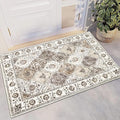HEBE Washable Area Rug - 2'x3' Non Slip Soft Distressed Medallion Bedroom Boho Living Room Accent Throw Vintage Entry Floor Carpet for Dining Room Bathroom Entryway