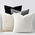 Topfinel Decorative Throw Pillow Covers Cushion Cases,Set of 4 Soft Velvet Modern Double-Sided Designs,Mix and Match for Boho Farmhouse Fall Home Decor(26x26 inch, White/Black)
