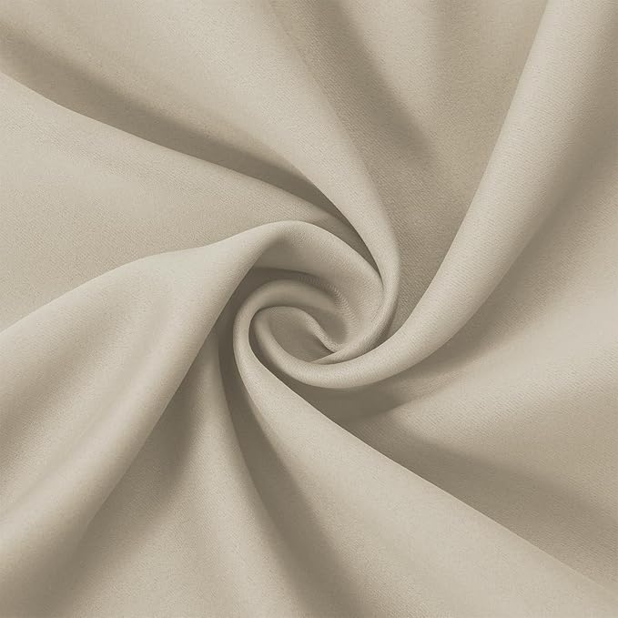 LEMOMO Light Beige Thermal Blackout Curtains/52 x 63 Inch/Set of 2 Panels Room Darkening Curtains