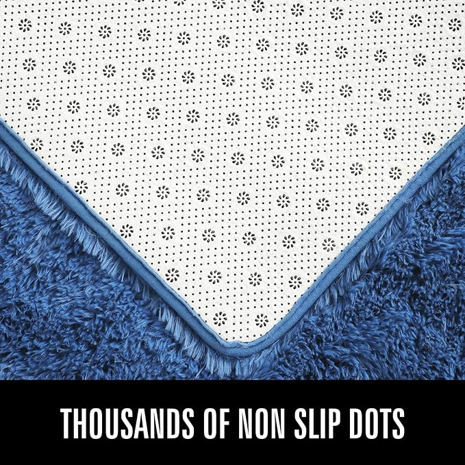 LOCHAS Ultra Soft Indoor Modern Area Rugs Fluffy Living Room Carpets for Children Bedroom Home Decor Nursery Rug 6x9 Feet, Light Navy