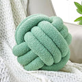 Uvvyui Knot Pillow Ball, Soft Home Decorative Pillows, Round Throw Pillow, Handmade Knotted Plush Pillow, Round Boucle Pillow Cushion (11 Inches Sage Green)