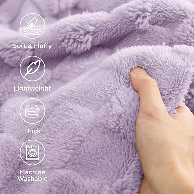 Bedsure GentleSoft King Size Blanket for Bed - Super Soft Cozy Blankets for Kids Girls, Large Fuzzy Fleece Throw for Bedroom Decor, Lavender Fog,108x90 Inches