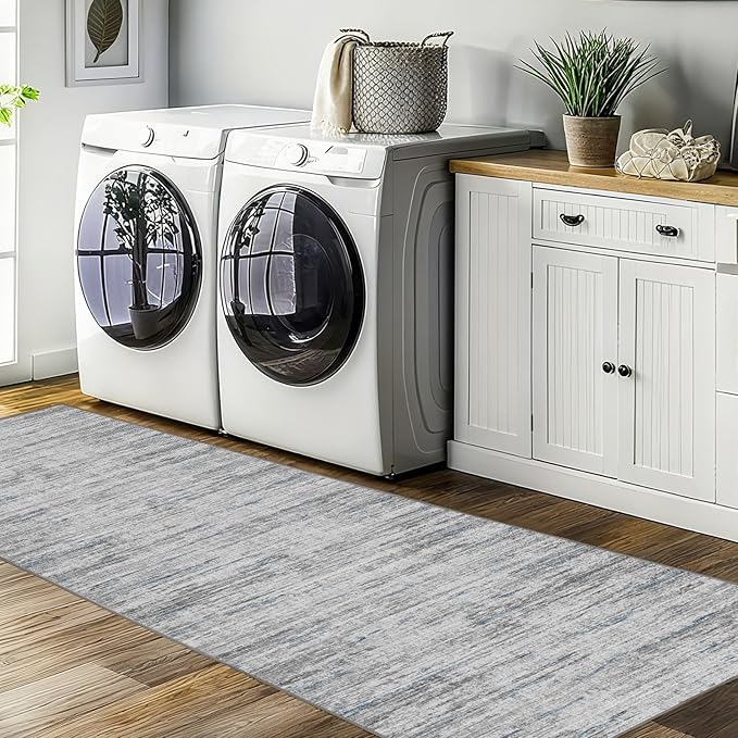 2.5x10 Washable Runner Rugs,10 ft Runner Rug for Hallways,Ultra-Thin Abstract Long Stain Resistant Rug Runner，Non-Slip Backing Kitchen Runner Rugs for Bedroom，Entryway，Living Dining Room