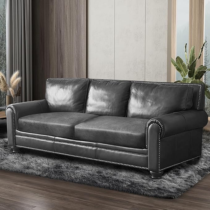 Leather Look Couch Cushion Covers Sofa Seat Slipcovers Sets Couches Furniture Protector for Sectional Armchair Loveseat Pets Kids Stretch Spandex Fabric (2 Cushion Sofa, Light Grey)