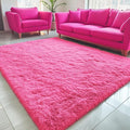 OLANLY 5x7 Machine Washable Large Area Rugs for Living Room, Bedroom, Soft Fluffy Shaggy Bedside Rug, Indoor Floor Carpet for Kids Girls and Boys, Dorms, Nursery, Home Decor Aesthetic, Hot Pink