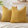 MIULEE Pack of 2 Couch Throw Pillow Covers 16x16 Inch Neutral Gold Modern Boho Accent Decorative Pillow Covers Soft Chenille Farmhouse Cushion Covers for Home Decor Bed Sofa Living Room