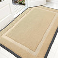 OLANLY Front Door Mat Indoor Outdoor Entrance, Waterproof All-Season, All-Weather Doormat, Sturdy Natural Rubber, Fade Resistant, Low Profile, Easy Clean Patio Porch Entryway Mat, 59x35, Beige