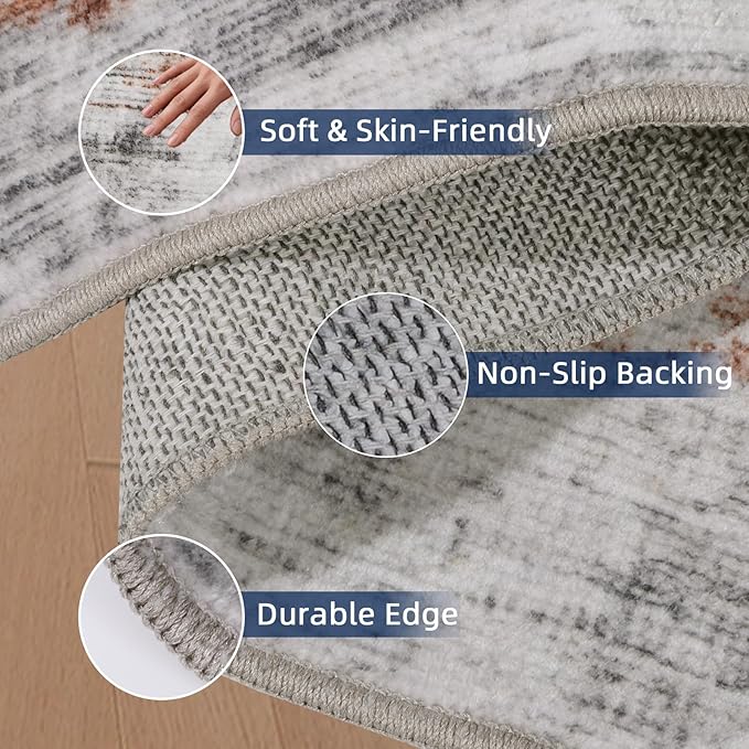 3x8 Runner Rug Non Slip Washable Rugs for Hallways, Abstract 8ft Kitchen Runners Rug for Entryway,Stain Resistant Rug Runner，Ultra-Thin Kitchen Mats for Living Room Bedroom