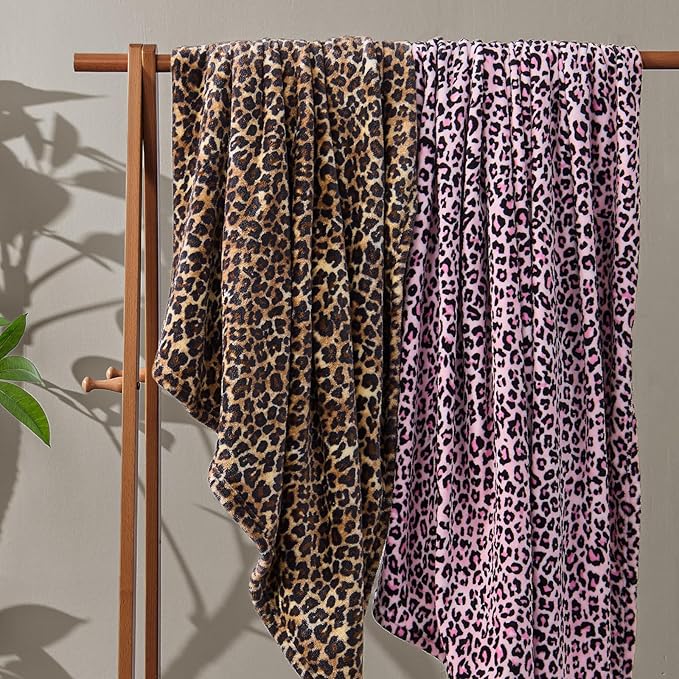 BEDELITE Fleece Blanke for Couch & Bed Leopard Print Throw Blanket – Soft Cheetah Blanket, Cozy Lightweight Fleece Animal Print Throw, 60"x 80", Brown