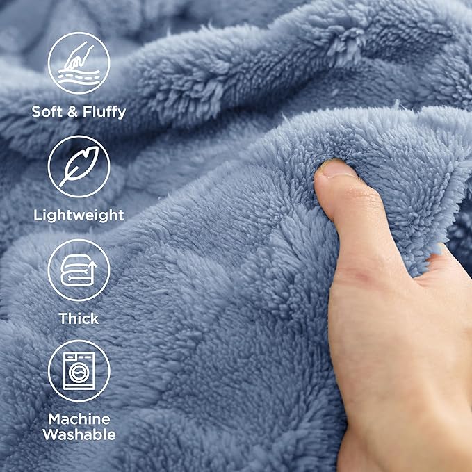 Bedsure GentleSoft King Size Blanket for Bed - Super Soft Cozy Blankets for Kids Girls, Large Fuzzy Fleece Throw for Bedroom Decor, Ashley Blue,108x90 Inches