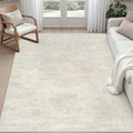 5x7 Area Rugs for Living Room: Vintage Boho Neutral Washable Rug Indoor Soft Large Area Rug Carpet for Bedroom Nursery Farmhouse Dining Room Office Floor Non-Slip Low Pile Under Table Rug Cream Beige