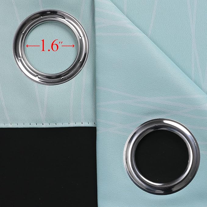 Estelar Textiler Aqua and Beige Gradient Blackout Curtains 84 Inches Long, Thermal Insulated Ombre Blackout Drapes for Bedroom, Room Darkening Energy Saving Curtains for Living Room, 52Wx84L, 2 Panels