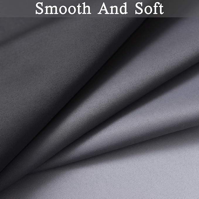 Gradient Color Ombre Blackout Curtains Thickening Polyester Eyelet Top Panels Thermal Insulated Grommet Window Drapes for Living Room/Bedroom (Black, 42W x 72L / 2 Panels)