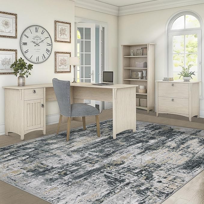 5x7 Area Rugs for Living Room, Washable Modern Abstract Large Area Rug Neutral Soft Non Slip Kids Rug Stain Resistant Indoor Carpet for Bedroom Nursery Dining Room Playroom(BlackGreyGold,5'x7')