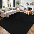 AROGAN Modern Shag Area Rug for Living Room, 6x9 Feet Washable Rugs for Bedroom, Indoor Floor Carpet, Plush Memory Foam Bedside Rugs for Kids Girls Teens Room Low Pile Decor, Black