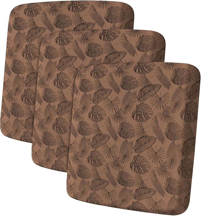 Leather Look Couch Cushion Covers Sofa Seat Slipcovers Sets Couches Furniture Protector for Sectional Armchair Loveseat Pets Kids Stretch Spandex Fabric (3 Cushion Sofa, Brown Leaf)