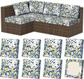 8Pcs Stretch Patio Cushion Covers, Outdoor Couch & Sofa Replacement Slipcovers for Patio Furniture Cushion Covers, Washable Reusable Furniture Protector