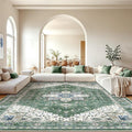 AMADA HOMEFURNISHING 10x14 Washable Area Rug, Low-Profile Large Area Rug with Non-Slip Backing & Durable Edge Binding, Vintage Large Rugs for Living Room, Bedroom & Dining Room