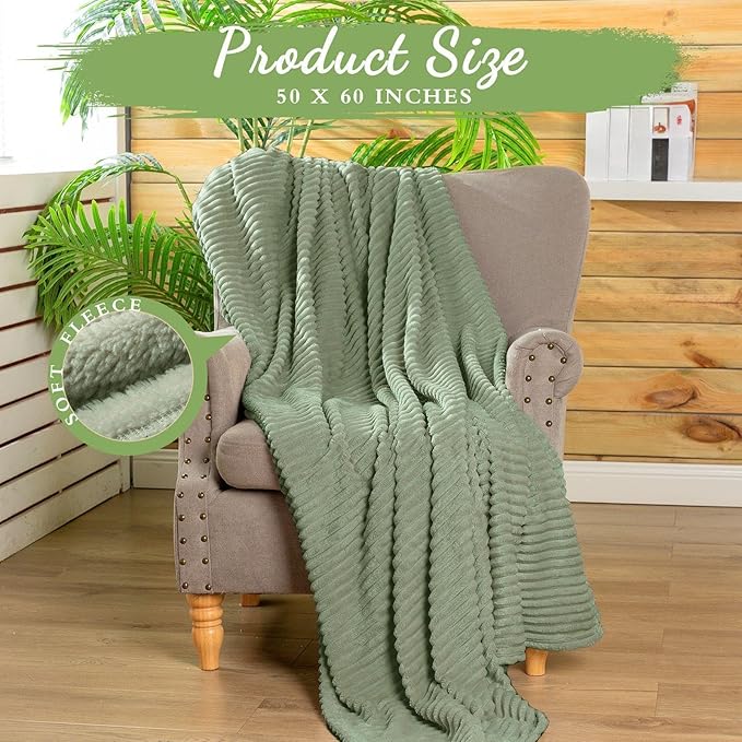 Buryeah 24 Pcs Flannel Throw Blanket Bulk 50 x 60 in Sleepover Blanket Outdoor Wedding Throw Lightweight, Oeko-tex Standard 100 Certified for Sofa Homeless Gifts (Sage Green)