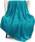 Exclusivo Mezcla Fleece Teal Throw Blanket for Couch, Sofa, Super Soft and Warm Blankets, All Season, Cozy, Plush, Lightweight, 50x60 Inches