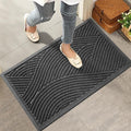 HIYARD Sturdy Front Door Mat, Absorbent Muddy Dirt Resist Welcome Door Mats Outdoor Indoor, Stain and Fade Resistant, Non-Slip Backing Entry Mat Low Profile Doormat for Entryway, 36×24, Grey