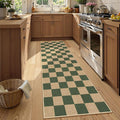 Lahome Colette Checkered Outdoor Runner Rug, 2x8 Green Kitchen Runner Rugs for Non Skid Washable Entryway Carpet, Checkerboard Non Slip Non Shedding Carpet for Bedroom