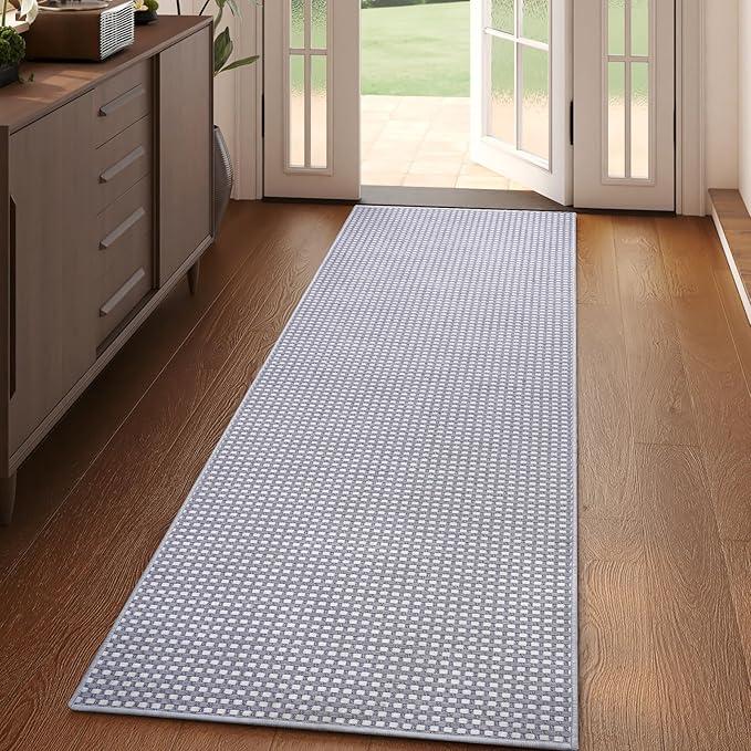 YDKGL Boho 2x5 ft Hallway Runners Rug Washable Long Woven Kitchen Runner Mat Rugs Non Slip, Soft Entryway Laundry Hall Runner Floor Carpet for Indoor Backdoor Bedroom Kitchen Living Room, Gray