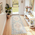 Area Rugs 2'x6' Runner Rug Non Slip Washable for Kitchen Hallway Bedroom Beside Laundry Room Bathroom Rug, Floor Carpet, Blue Orange Red