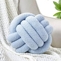 Uvvyui Knot Pillow Ball, Soft Home Decorative Pillows, Round Throw Pillow, Handmade Knotted Plush Pillow, Round Boucle Pillow Cushion (11 Inches Blue)