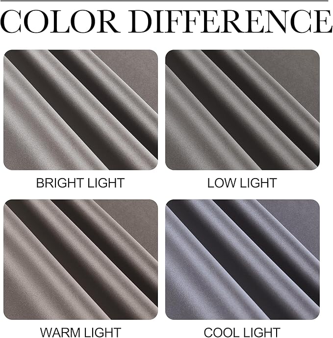 NICETOWN Room Darkening Cafe Satin Curtains for Small Windows, 42" Wide by 63" Long, 2 Panels, Chrome Gray, Rod Pocket Privacy Blackout Drapes for Play Room