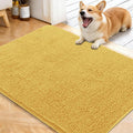 OLANLY Dog Door Mat for Muddy Paws 40x32, Absorbs Moisture and Dirt, Absorbent Non-Slip Washable Doormat, Quick Dry Chenille Mud Mat for Dogs, Entry Indoor Entryway Carpet for Inside Floor, Yellow