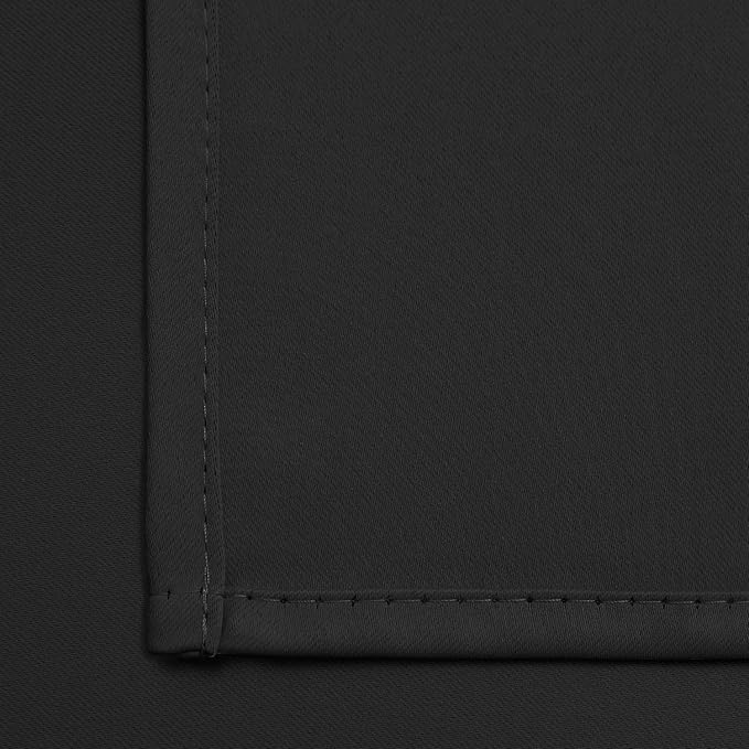 Yakamok Blackout Curtains for Bedroom,Thermal Insulated Blackout Grommet Top Drapes for Living Room,Black,52x45 Inch, 2 Panels